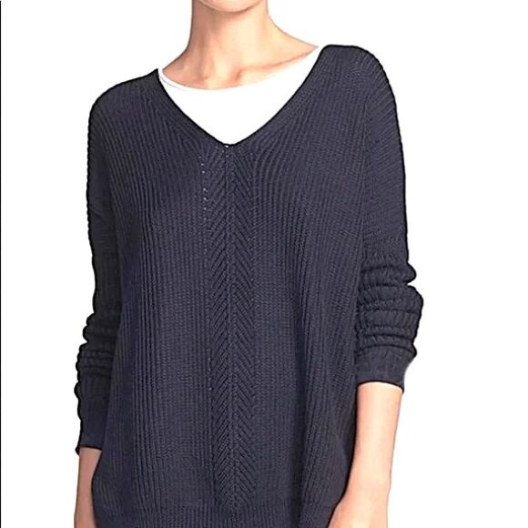 Vince Black V-Neck Ribbed Sweater Women’s Size M - Picture 1 of 8